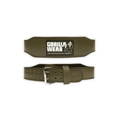 Gorilla Wear 4" Padded Leather Lifting Belt (army zöld)