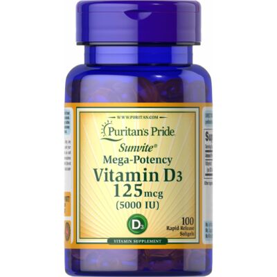 Puritan's Pride Vitamin D-3 5000IU (100 lágy kapszula)