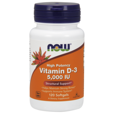NOW Foods Vitamin D-3 5000IU (120 lágy kapszula)
