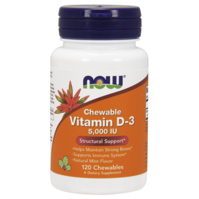 NOW Foods Vitamin D-3 5000IU Chewable (120 rágótabletta)